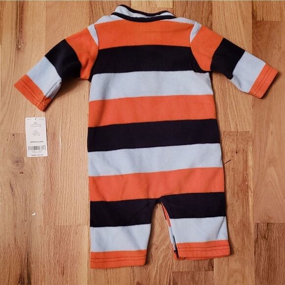NWT Carter's Fleece 2Cute Stripe Romper - Picture 6 of 6